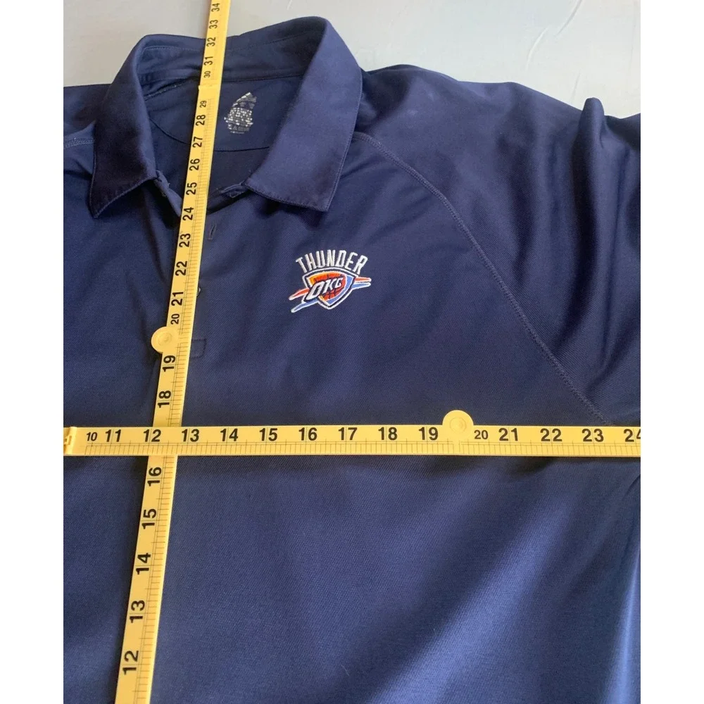 Mens Adidas Oklahoma City Thunder Navy Blue Polo Shirt Size XXL - Picture 4 of 5
